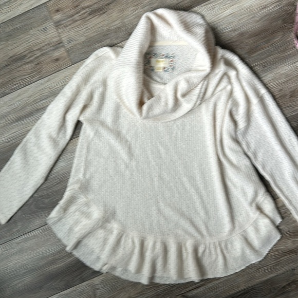 Anthropolgie top ivory baby doll size X Small wide neck Maeve brand - Picture 9 of 12